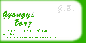gyongyi borz business card
